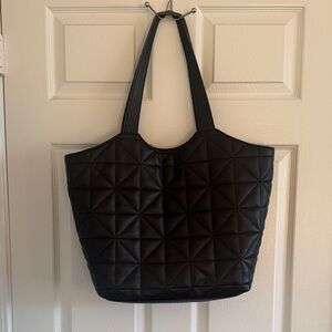 Black Quilted Tote Bag